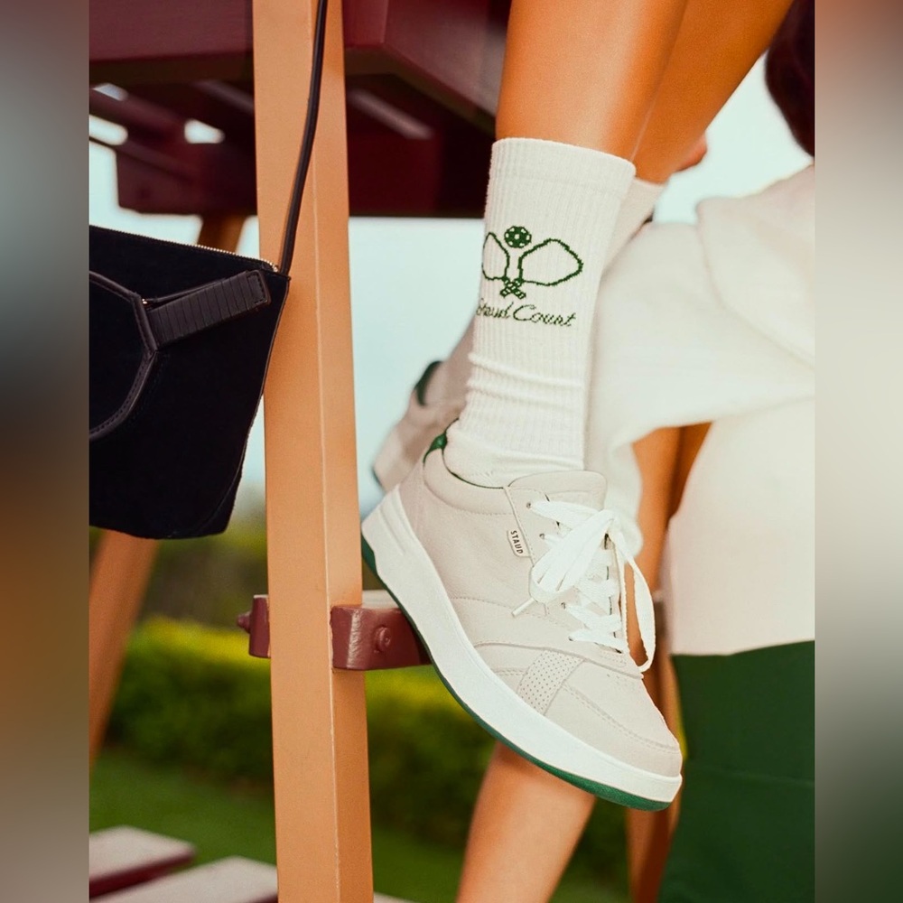 STAUD + Keds The Court Tennis Shoes Limited Edition Cream Green Size 6.5
